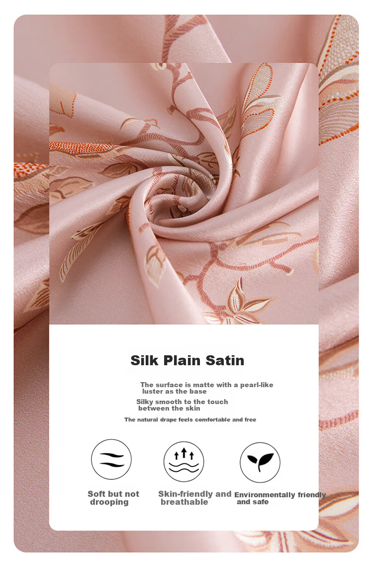 Wanshili [National Style Gift Box] Mulberry Silk Scarf for Women, Long Scarf, Gift for Mom And Elders, Holiday Present, Prosperous Blossoming Life 7
