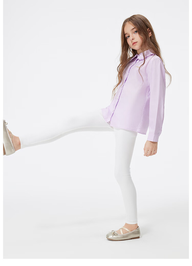 Navigare Girls' Leggings Children's Yoga Pants Kids' Sports Stretch Long Pants Color-Block Waistband Pink Purple Size 120 15