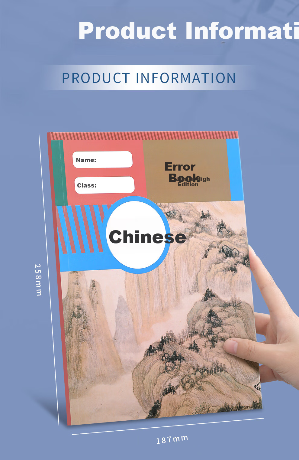 Zuolanzhe [Back to School Essential] B5 Error Correction Notebook for Middle School Students, Thickened Chinese Math English Error Book Homework Book Efficient Error-Correcting Book Complete Set of Subject Error Books Organizer Tool 8