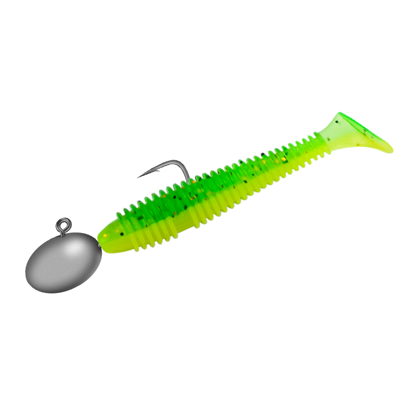 Guowangliya Lure Soft Bait Root Fishing Worm T-Tail Micro Lead Head Hook Set for River Channel Bridge Hole Fishing Blackhead Yellow Croaker