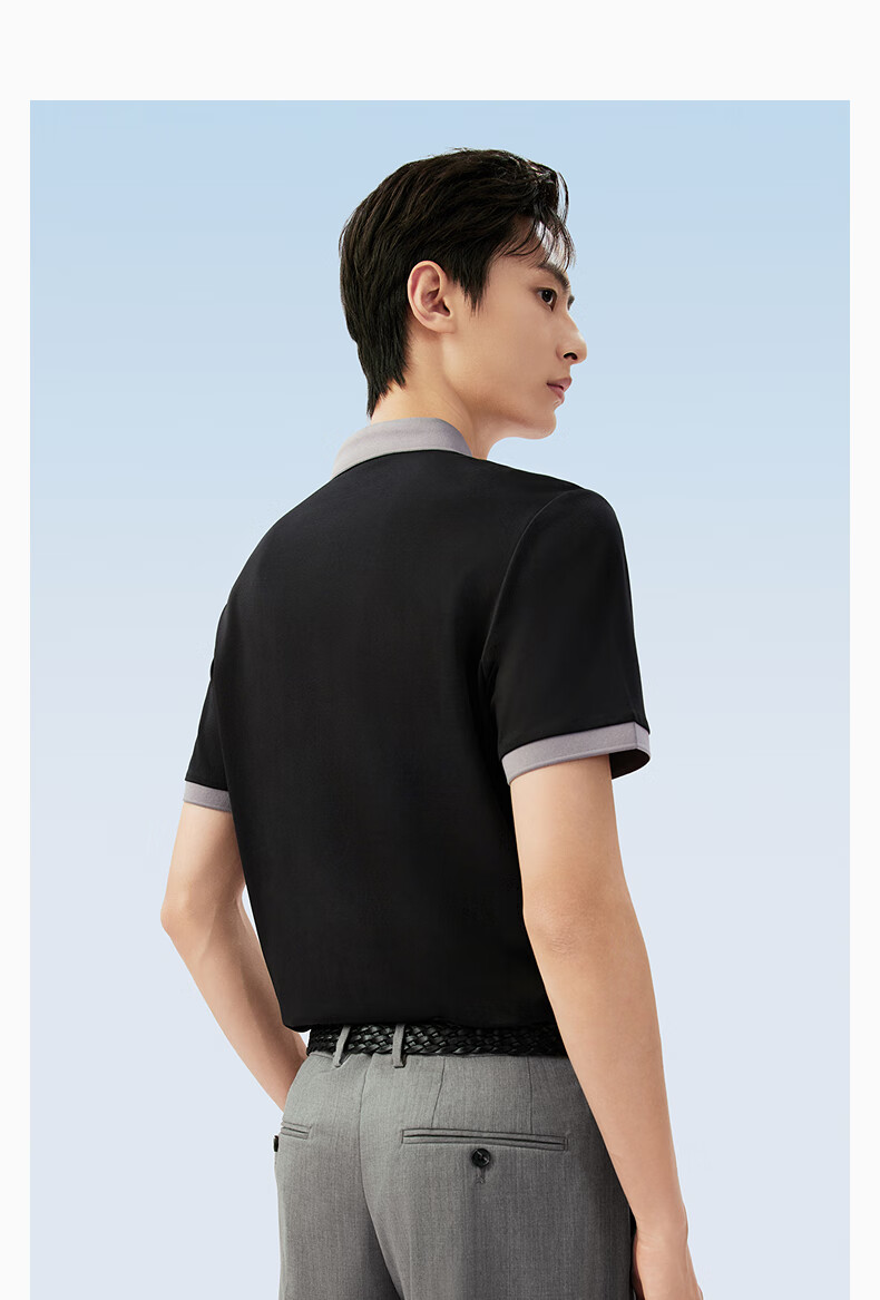 Red Bean Ice Silk Cooling Polo Shirt Short Sleeve Men's Business Casual Comfortable Short Sleeve T-Shirt 17