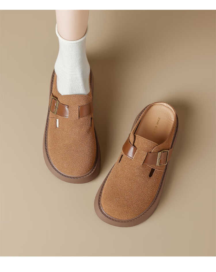 ZHR Bokeng Women's Shoes, Spring And Autumn Thick-Soled Heightening Casual Slip-On Loafers, JF98, Apricot Color, Size 39 19