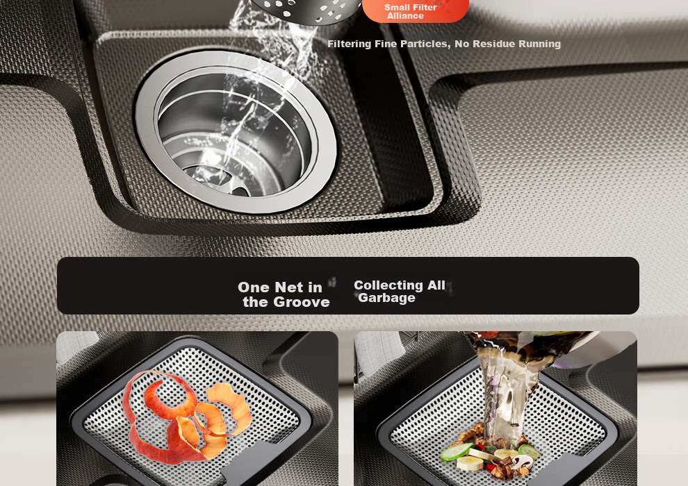 ARROW Kitchen Sink, Large Single Basin, 304 Stainless Steel Vegetable Washing Sink, Gunmetal Gray, [Renovation Subsidy 15%] 8