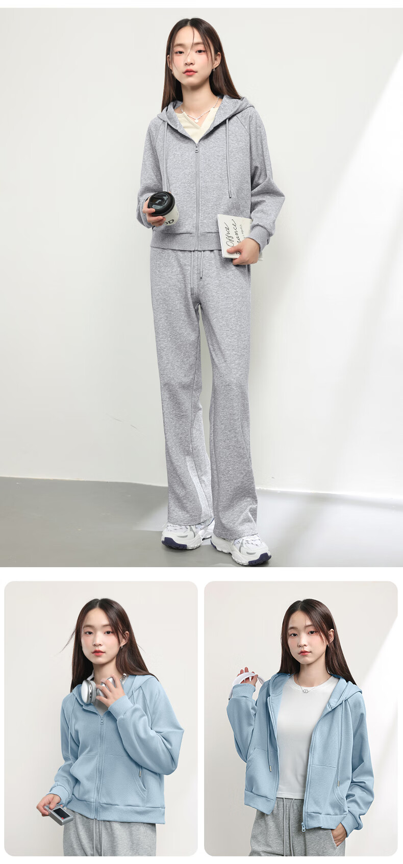 MJ STYLE Short Hoodie Cardigan Jacket for Women, Spring 2026, Raglan Sleeve Design, Petite Casual Versatile Long-Sleeve Top 7