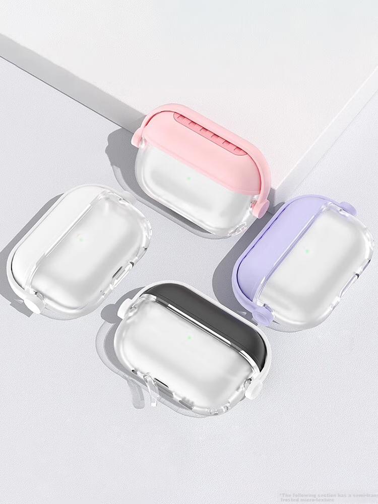 TRUST ME AirPods 3 Case, Apple Bluetooth Earphone Third Generation Silicone Protective Cover, Transparent Creative Shockproof Anti-Scratch, Semi-Transparent Black 9