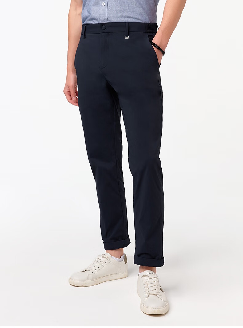 HAZZYS Men's Clothing, Solid Color Commuter Casual Pants ATDZP0CAX94, Black BK, Size 33 (175/80A) 2