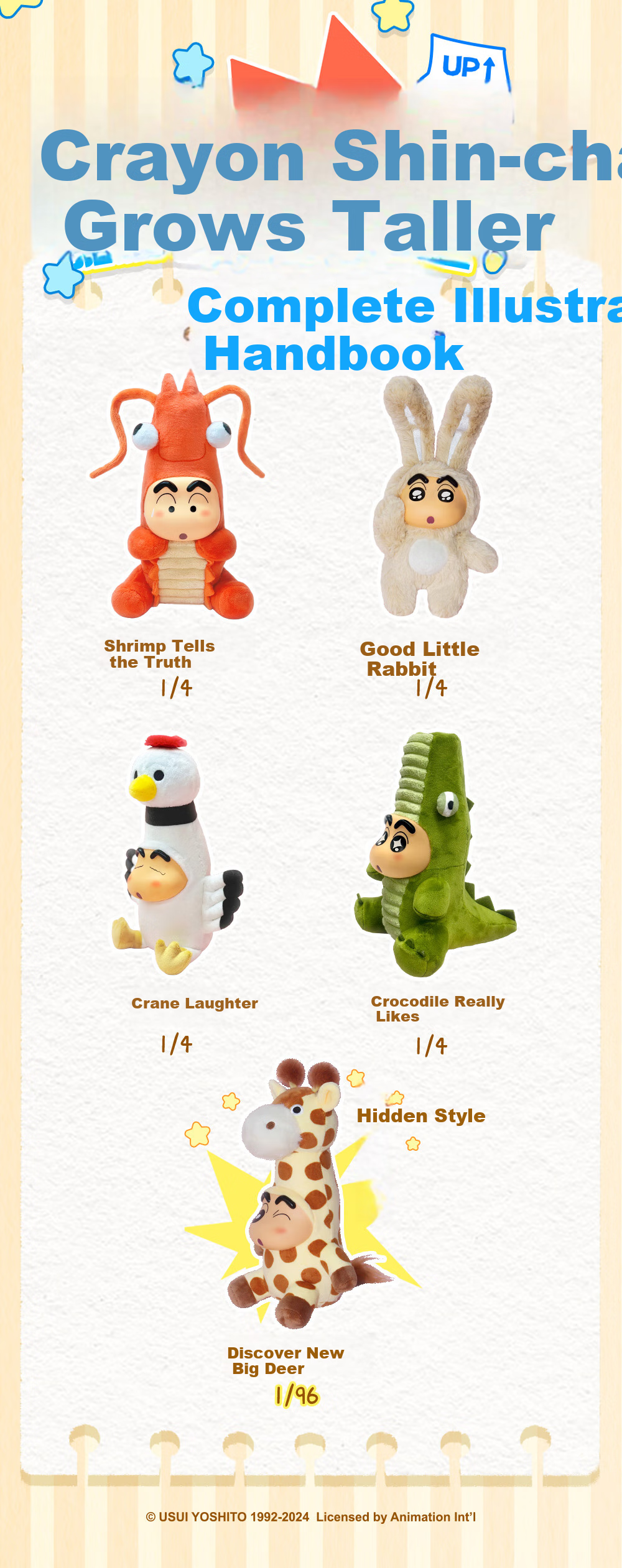 52TOYS Crayon Shin-Chan Tall Slow Rebound Sticker Face Doll Trendy Blind Box, Full Box of 4, National Day Gift 7