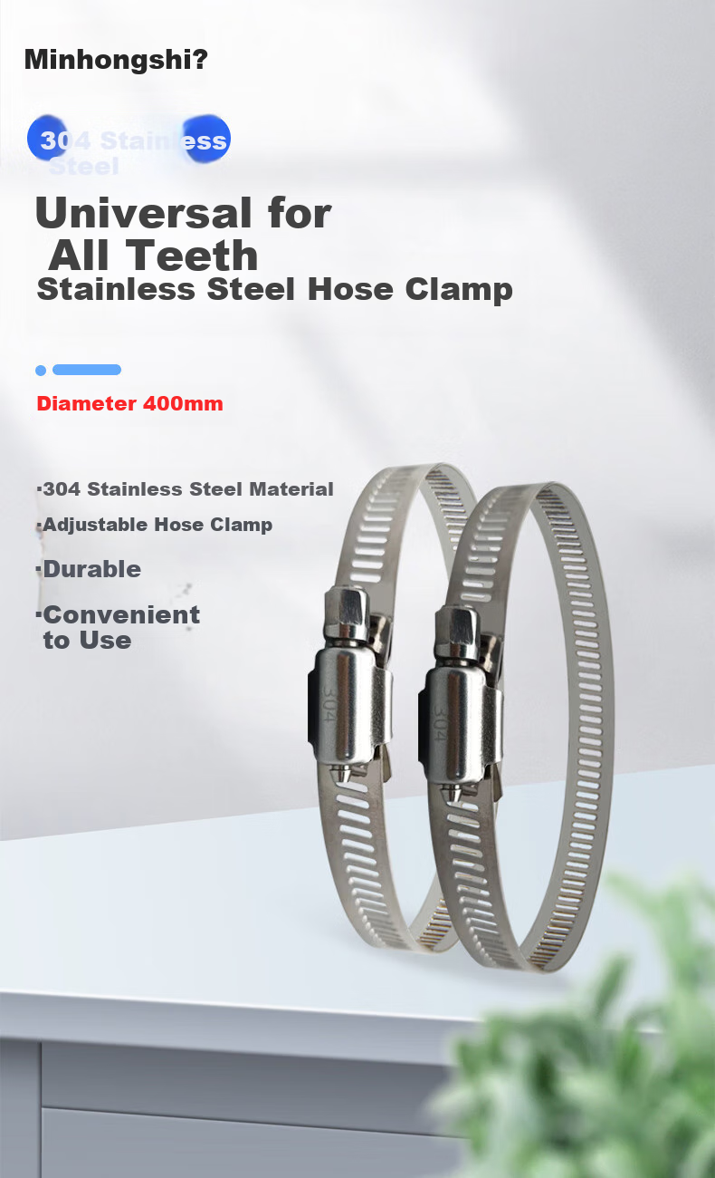 Minhongshi Surveillance Clamp Bracket, Full Steel Clamp, Electrical Pole Clamp Pipe, 304 Stainless Steel Hose Clamp, Stainless Steel Clamp Ring, Diameter 400MM 1