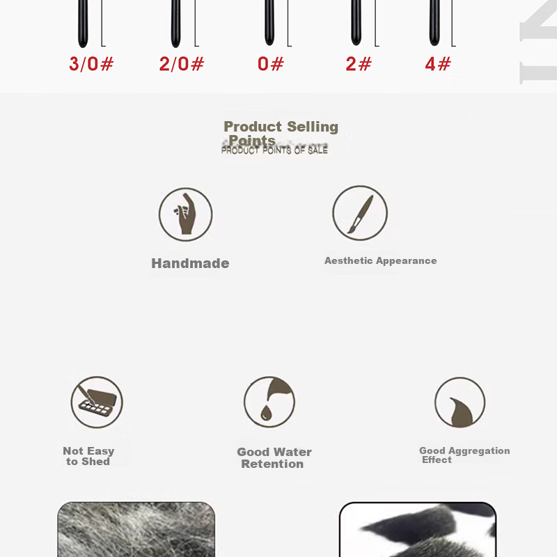 MAIRTINI Black Swan Watercolor Liner Brush, Art-Specific Painting Brush, Nylon Ultra-Fine Pigment Brush, Black, 1097 Series, 5-Piece Set MTX-0024 3