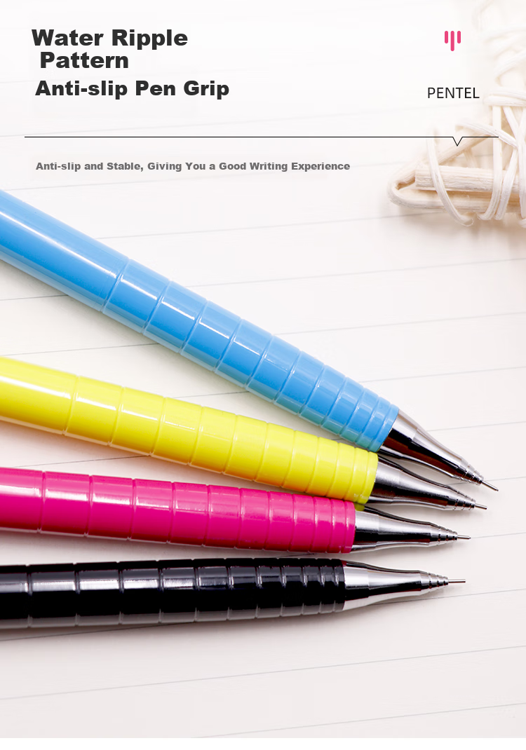 Pentel XPP502 Mechanical Pencil, 0.2mm Writing Pencil, Sketching And Drawing Outlining Pencil with Eraser, White Single Pack 7