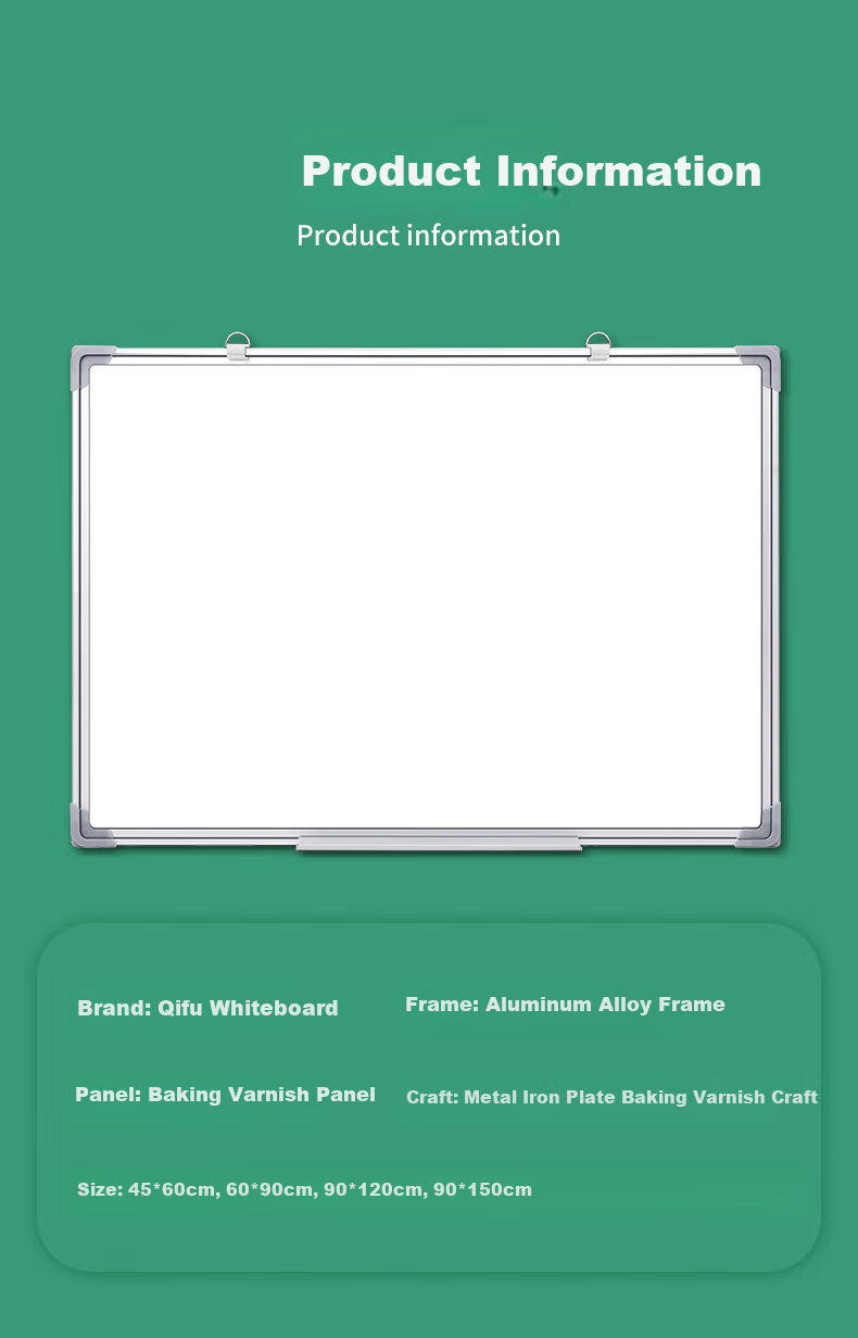 QIFU 90*120cm Whiteboard, Commercial Magnetic Board, Small Whiteboard Wall Sticker, Blackboard for Office Use, Memo Board, Display Board, Small Blackboard, Children's Home Teaching Water Pen Erasable Drawing Board 8