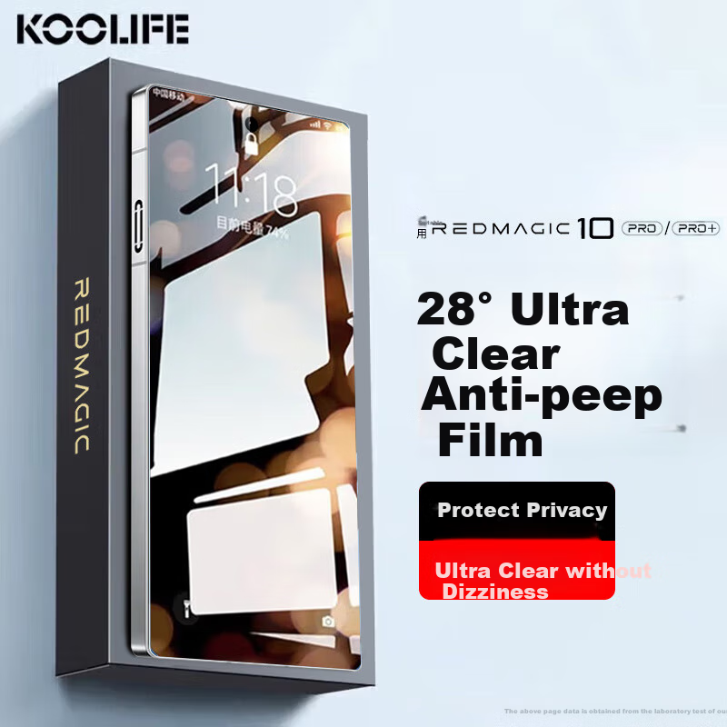KOOLIFE Tempered Glass Screen Protector for Nubia Red Magic 10 Pro/10 Pro+/S Pro/+/Air, Privacy Protection Film, Anti-Peeping, Ultra-Thin, HD Clear, Shatterproof