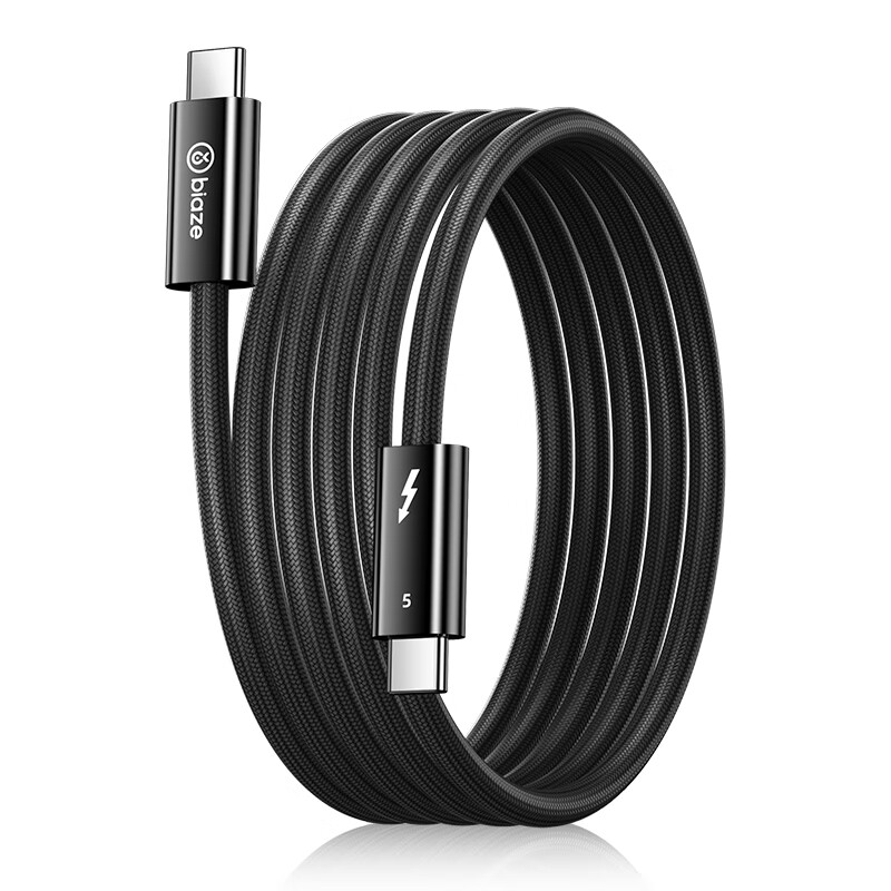 BIAZE Thunderbolt 5 Data Cable, Full-Function USB4 High-Speed Mobile Hard Drive Transfer, Type-C Coaxial Cable, 16K Video Connection for Phone, Tablet, Laptop Screen Mirroring And Display, 2 Meters