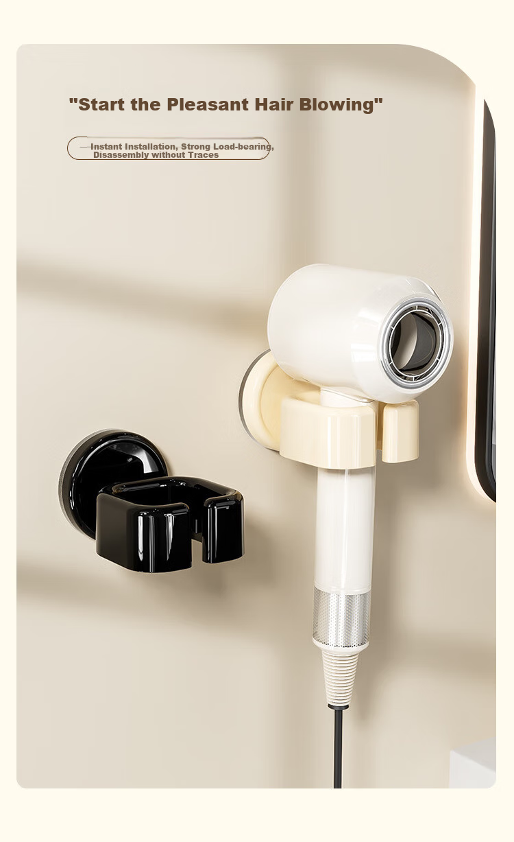 Fanyejia Hair Dryer Holder, Lazy Stand, Wall-Mounted, No Drilling Required, Hair Dryer Rack, Storage Shelf, Hair Dryer Stand 1