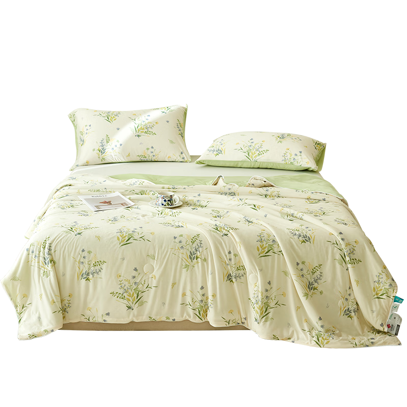 Grace Class A Fabric Cool-Feeling Silk Summer Quilt, Cooling Value 0.21, Summer Ice Silk Air Conditioning Blanket, 200*230cm, Xiancao