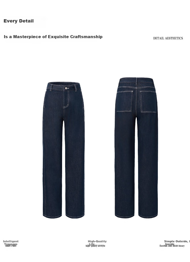 Dme Winter Anti-Fading Warm Fleece Straight-Leg Jeans, Warm Slim Fit Wide-Leg Pants for Wome 9