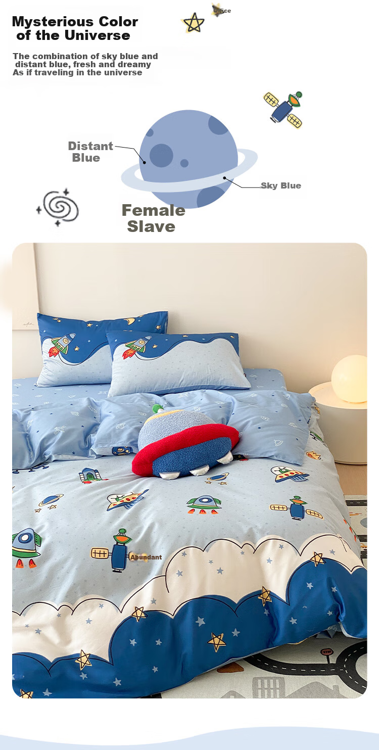 Dohia Home Textiles Pure Cotton Bedding Set, Single Dormitory Pure Cotton Duvet Cover And Bed Sheet Set, for 1.2-Meter Bed, 152*218cm 1