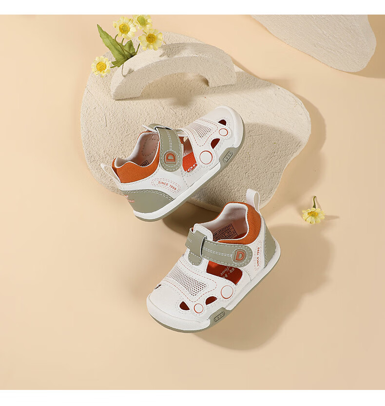 DR·KONG Toddler Shoes, Pre-Walking Shoes, Spring And Summer Children's Sandals, for Boys And Girls, Infant And Toddler Shoes, 2B13A1013AM, Beige/blue, Size 19 6