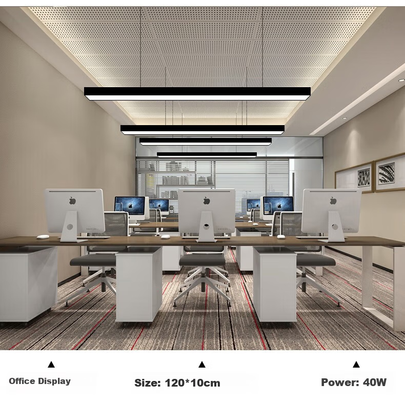 Dengling Office Pendant Light, LED Strip Light for Conference Room, Shopping Mall, Supermarket, Office Building, Flat Panel Suspended Wire Light, Studio Light 15