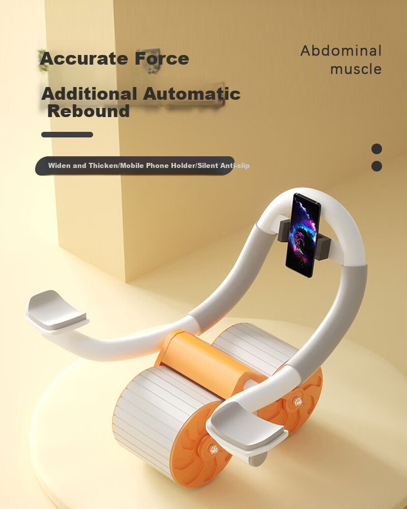 INVUI Elbow Support Ab Wheel with Automatic Rebound, Abdominal Muscle Wheel for Belly Fat Reduction And Exercise, Home Fitness Equipment with Stand 1