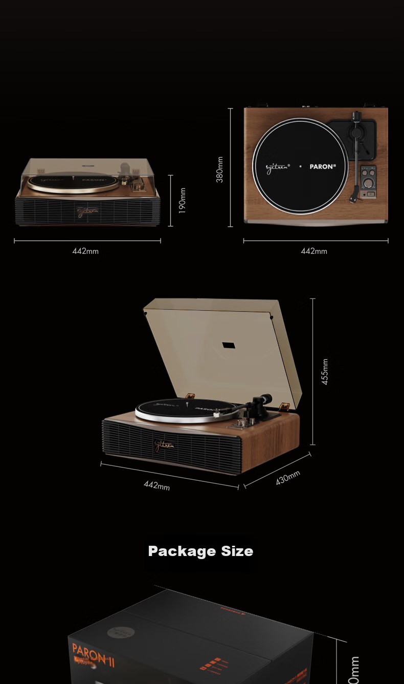 Syitren PARON All-In Vinyl Record Player, Retro Phonograph, Bluetooth Turntable, Home Living Room Decoration, Birthday Gift, Children's Day Graduation Gift, Father's Day Present 7