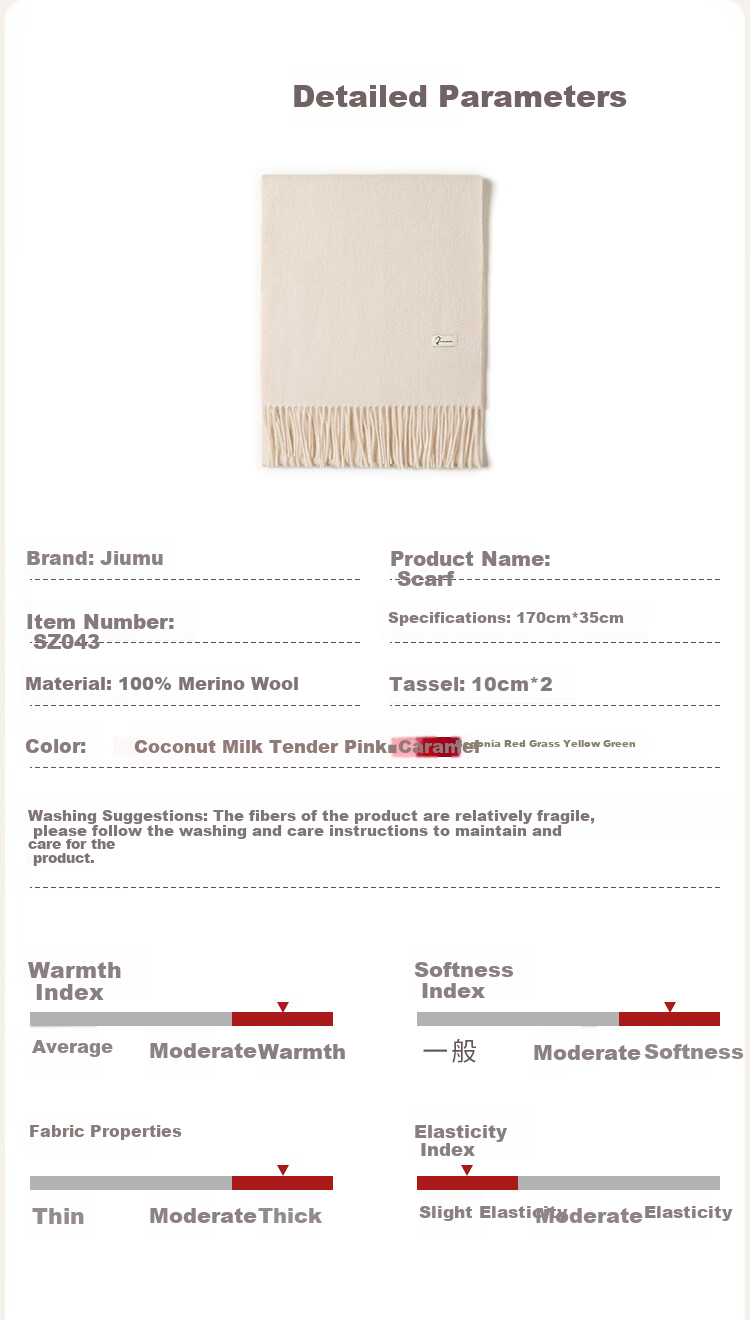 JIUMU Pure Wool Scarf for Women, Autumn And Winter Neck Warmer, Ladies' Warm Shawl, Gift for Women, Gift for Mom, Mid-Autumn Festival Birthday Present 6