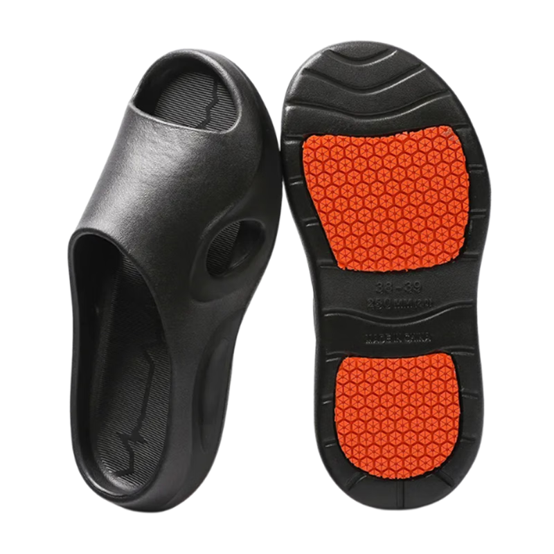 XGGC Non-Slip Slippers for Men, Summer Home Bathroom Shower Specialized Elderly Sandals for Women, Black, Size 44-45