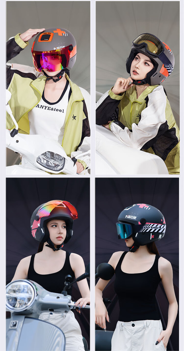 RYMIC Motorcycle Helmet Four-Season Universal Electric Vehicle 3C Certified Unisex Three-Quarter Helmet NE02 Pearl White XL 10