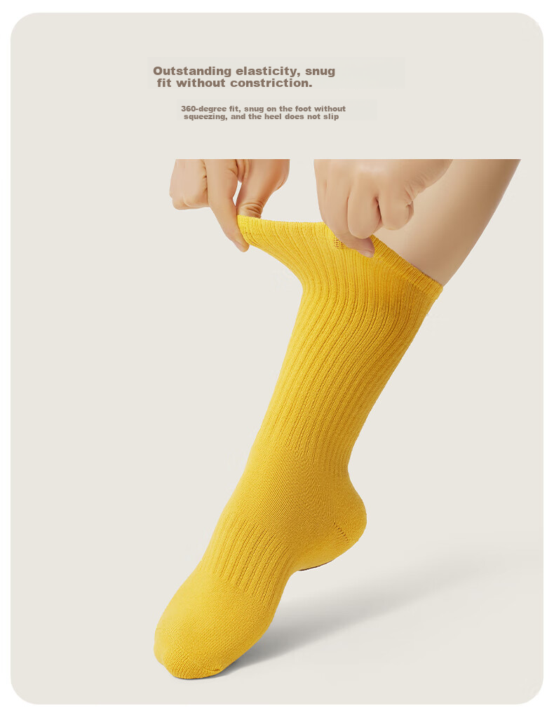 TIEJIAN Modern Dance Socks, Non-Slip Classical Ballet Practice Socks for Men And Women, Chinese Dance Thick Mid-Calf Socks, Black 8