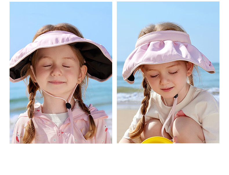 Betis Children's Shell Sun Protection Hat Unisex Kids Summer Beach Baby Outdoor UV Protection Open-Top Hat 35