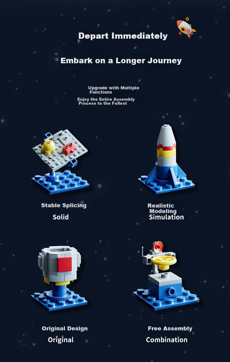 QZCX Building Blocks Chinese Aerospace Rocket Model Educational Toy for Boys Aged 6-8 Birthday Gift 3