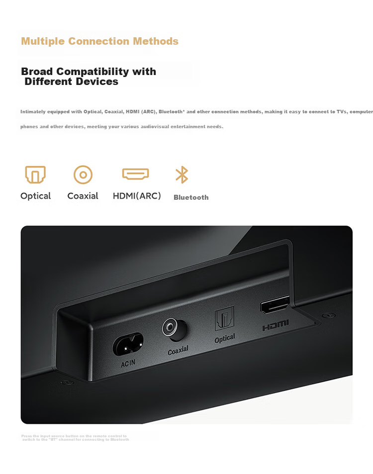 MI TV Soundbar 2.1 Channel Soundbar Home Theater with Built-In Subwoofer, Wireless Bluetooth 5.4 Speaker for Living Room, NFC Quick Pairing 3
