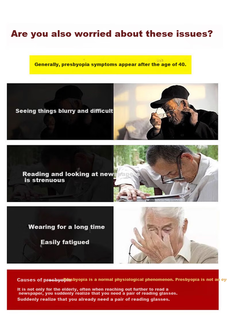 GOGOSOON Smart Zoom Foldable Portable Natural Crystal Reading Glasses for Men And Women, Middle-Aged And Elderly High-Definition Crystal Stone Glasses for Back to School 2