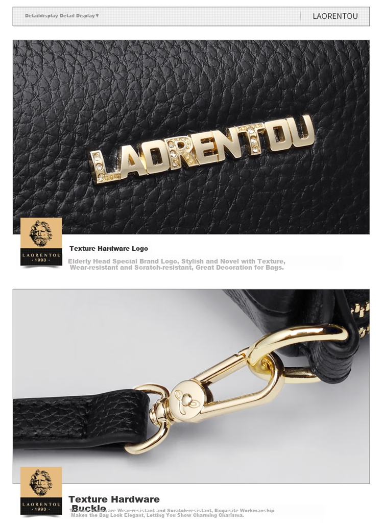 Laorentou Top-Grain Leather Women's Handbag, Large Capacity Mom Bag, Shoulder Crossbody Bag, Girlfriend Valentine's Day Gift for Wome 13