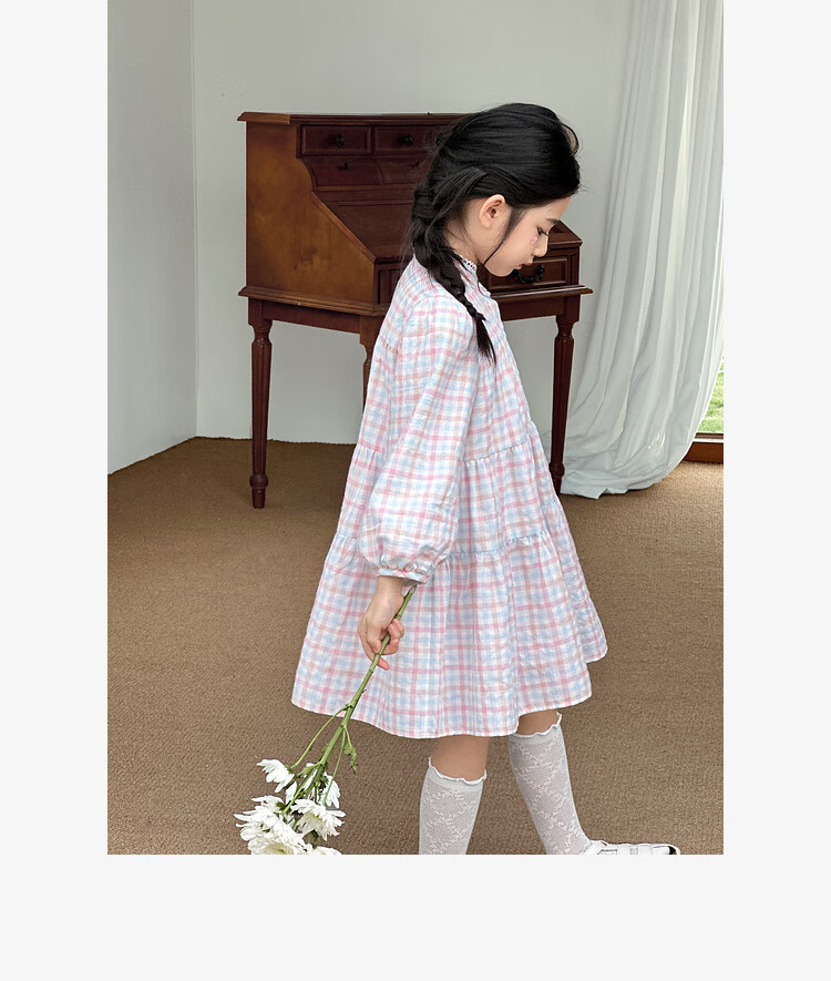 LUSON Chen Da Zhu Girls' Long-Sleeve Dress, 2025 Spring And Autumn New Stylish Children's A-Line Princess Dress, New Year's Outfit 10