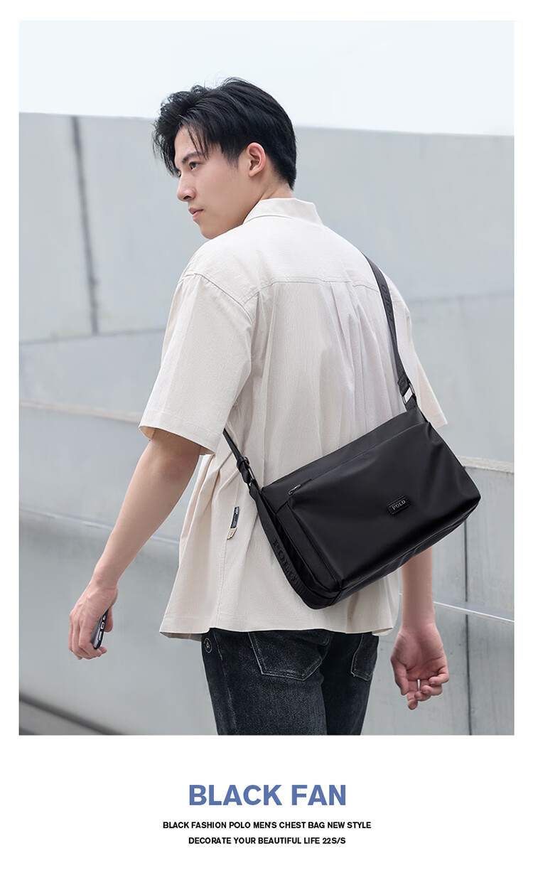 POLO Shoulder Bag for Men, Horizontal Style, Large Capacity Crossbody Bag, Casual IPad Bag, Phone Bag, Sports Messenger Bag, Birthday Gift for Me 3