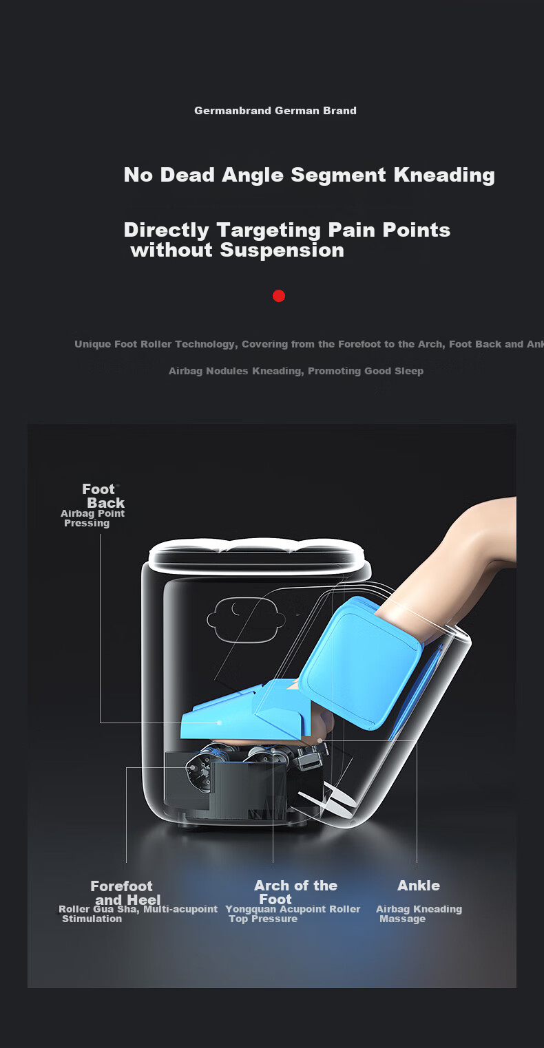 CLORIS F12 Foot Massager Foot Therapy Machine Full-Automatic Hot and Cold Compress Airbag Kneading Acupoint Foot Massager Gift for Wife and Parents 8