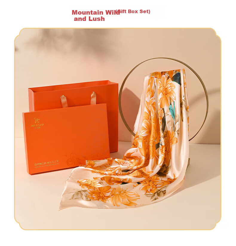 Hangsilu Silk Scarf for Women, Chinese Style Mulberry Silk Shawl Wrap, Elegant Practical Birthday Gift for Wife Or Mother 13