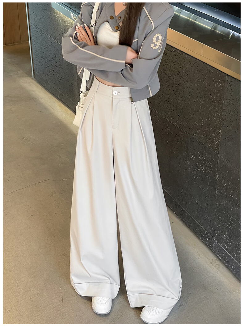 LangSha American-Style Wide-Leg Pants for Women, 2026 Spring/summer, High-Waisted Slimming Trousers, Suit Pants Style, Casual Pants for Wome 17