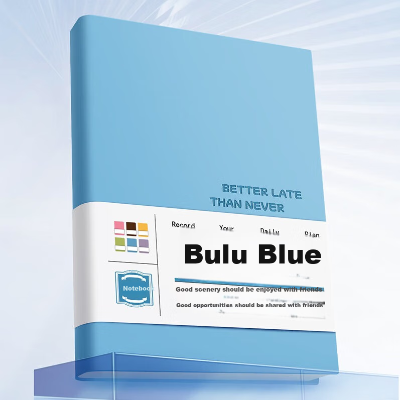 Faramon Notebook A5 Thick 240 Pages Journal for Work, Business, Office Meetings, Leather Cover Simple Student Diary Customizable Bulu Blue
