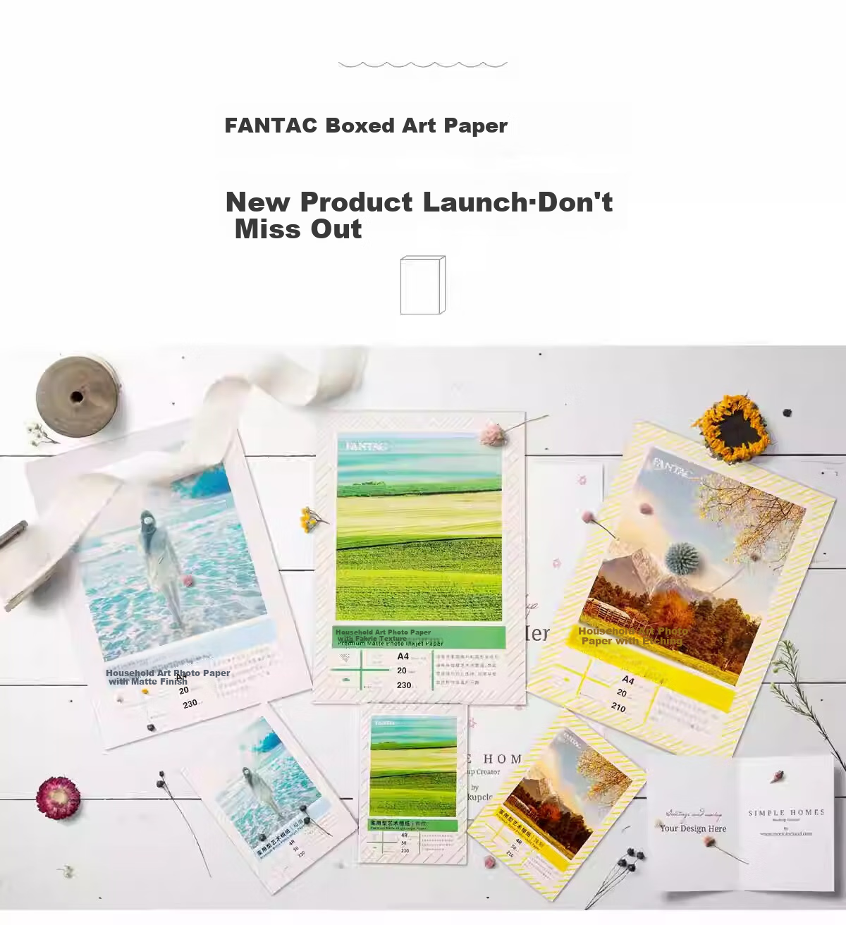 FANTAC Warm Tone Art Photo Paper 4R/6 Inch Matte Inkjet Photo Paper 230g 50 Sheets 9895-741 1