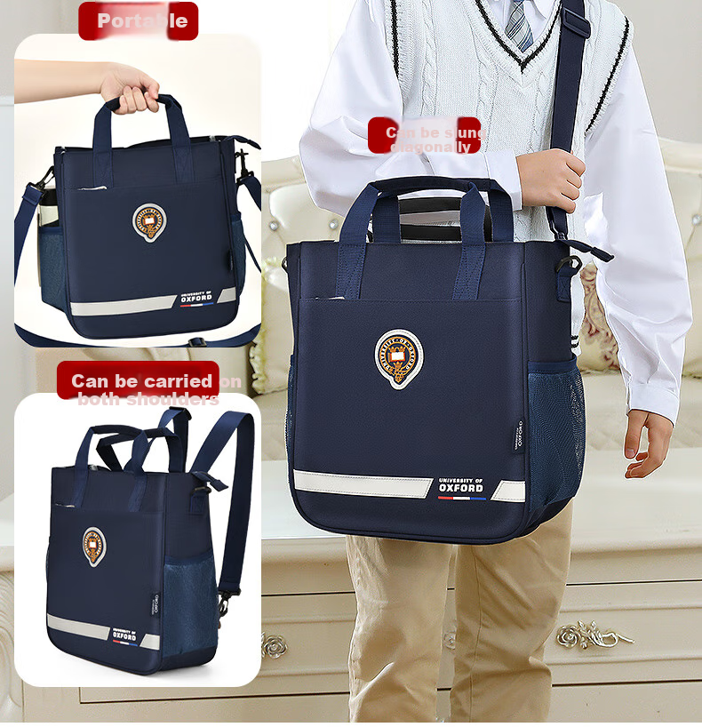 UNIVERSITY OF OXFORD Tutoring Bag for Primary School Students, Boys And Girls Handheld Bag, Hand-Held Bookbag, Children's Crossbody Bag, Tutoring Bag, Backpack 1194 Purple 7