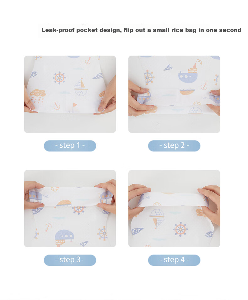 Shiyuejiejing Disposable Baby Bibs, No-Wash Feeding Bibs for Infants, 2 Boxes of 40 Pieces 5