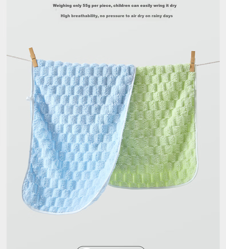 Grace Class A Towels, Children's Towels 3-Pack, Face Washing Home Use Soft Absorbent Adult Children Baby Face Towel 8