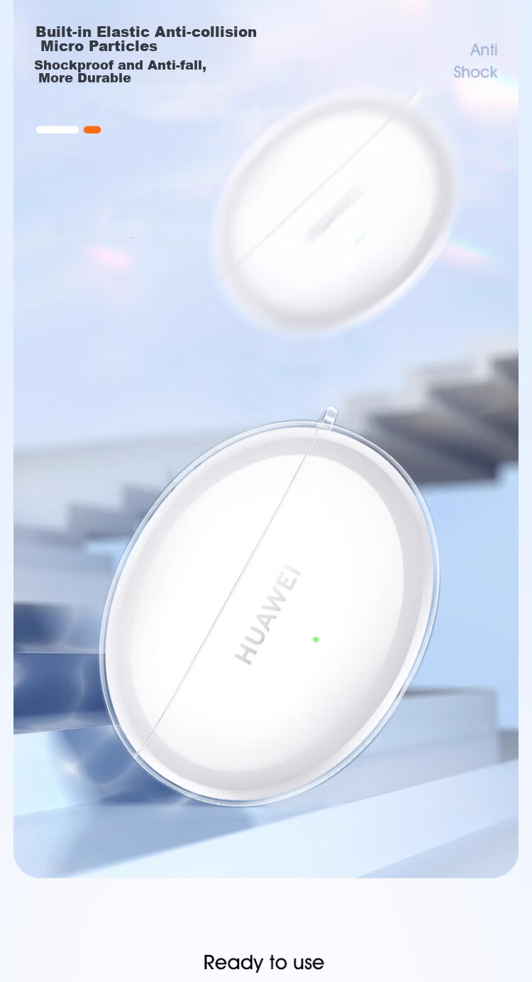 Fangfeixingqiu Compatible with Huawei Freebuds6i Protective Case, Earphone Clip Protective Shell, Simple Silicone True Wireless Charging Case Protection Anti-Drop 2024 Model Soft Shell, Transparent Color + Lanyard 6