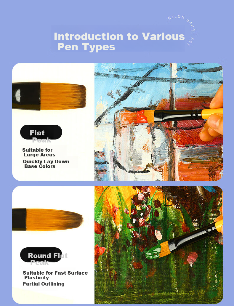 [Lowest Price Online] Mont Marte Acrylic And Gouache Paint Set, Children's Watercolor Painting Brushes, Art Coloring Pens, Flat Tip Brush Pen Set for Students, 4-Piece Watercolor Brushes BMHS0009 Art Sketching 11