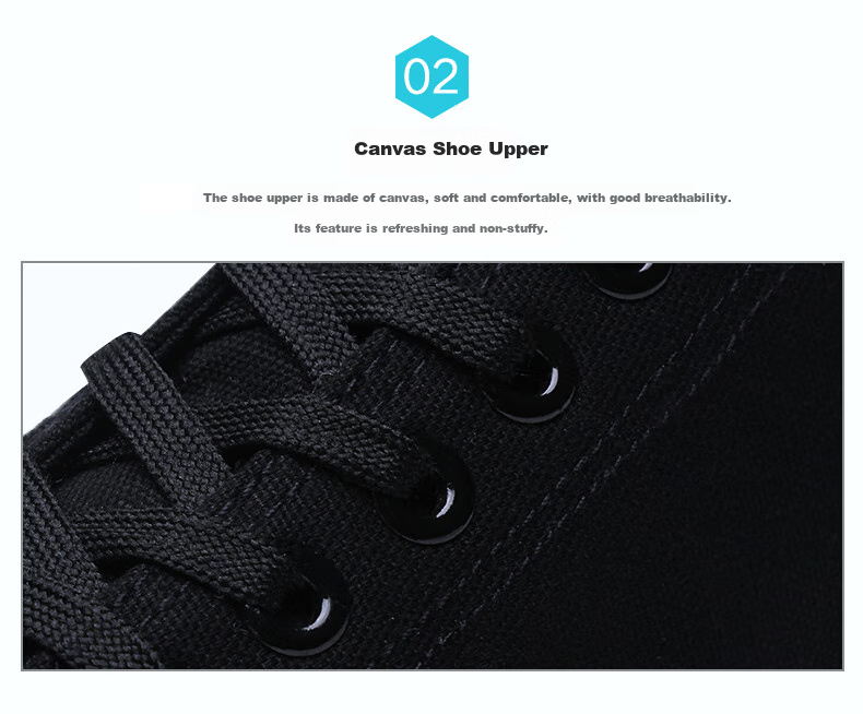 Warrior Canvas Shoes for Men And Women, Simple Versatile Casual Low-Top Student Sneakers WXY167 Black Size 42 3