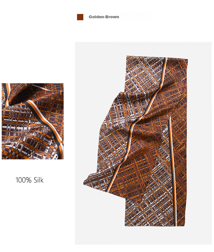 Hangsilu Men's Silk Scarf, Casual Business Style, 16 Meters Long, Double-Layer High-Quality, Birthday Gift, Holiday Present for Dad, Husband, Elders 15
