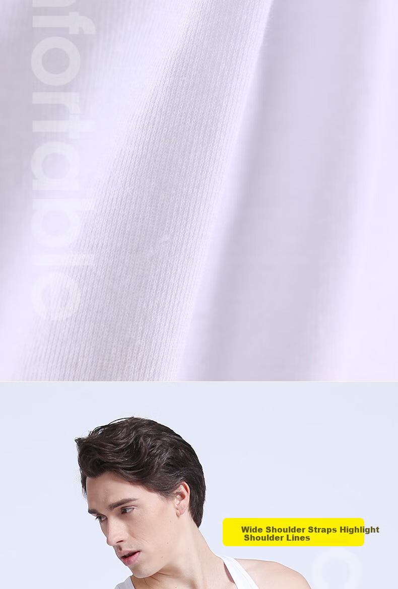 CHERISH LIFE Men's Cotton Tank Top, Breathable And Sweat-Absorbing, Versatile Undershirt for Fathers, All-Cotton Undershirt JMB007 4