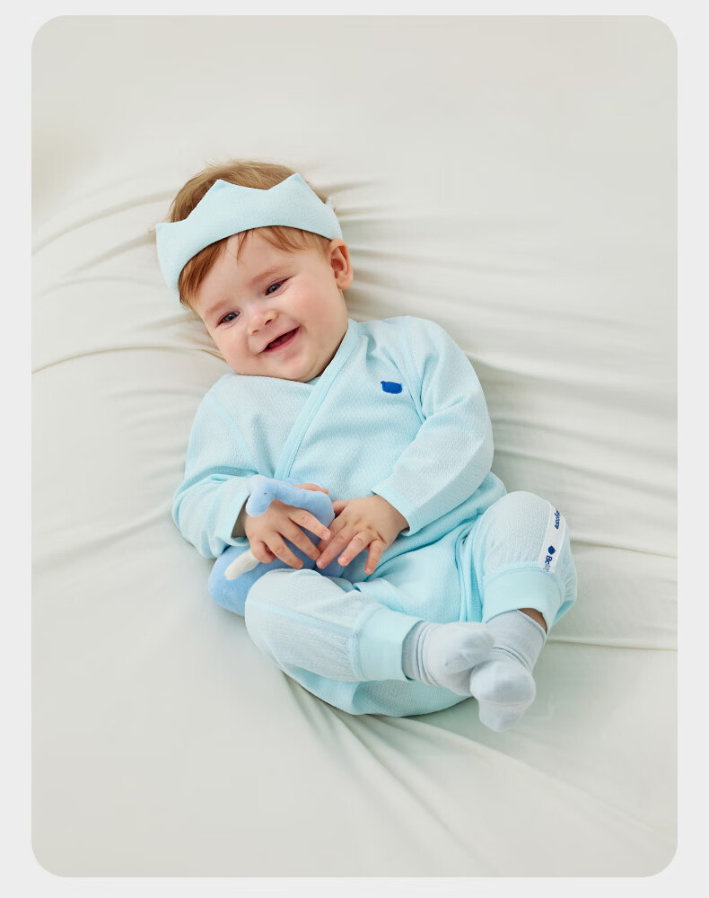 Babycare Camellia Onesie, Spring New Arrival Bodysuit, Newborn Romper, Baby Clothes, Sea Salt Blue, 66cm 25